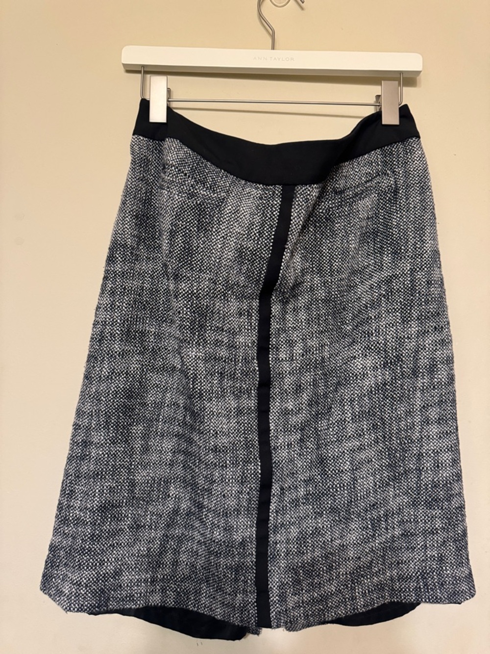 Talbots Black and White Tweed A-Line Skirt